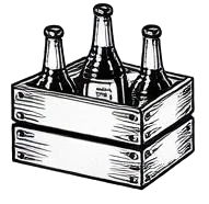 Gezeichnete Bierkiste für das Paket Private Tasting