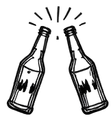 Zwei anstoßende Bierflaschen als Symbol für ein unvergessliches Erlebnis