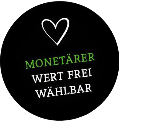 Rundes Siegel mit Herz und Text: Monetärer Wert frei wählbar